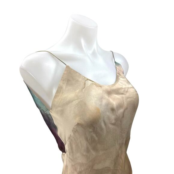Zara Multicolor Tie Dye Satin Sleeveless Cami Camisole Maxi Tank Slip Dress XS - Picture 3 of 5